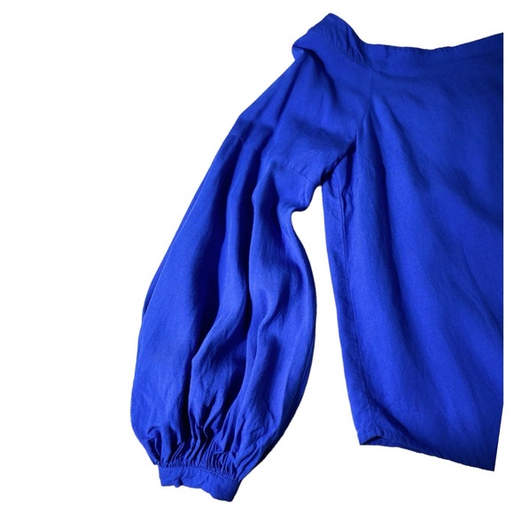 Anthropologie Tops - FLOREAT Linen Blend Peasant Top with Balloon Sleeves Size 6 - Picture 6 of 16